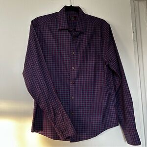 UNTUCKit Men's Plaid Shirt - Red and Blue